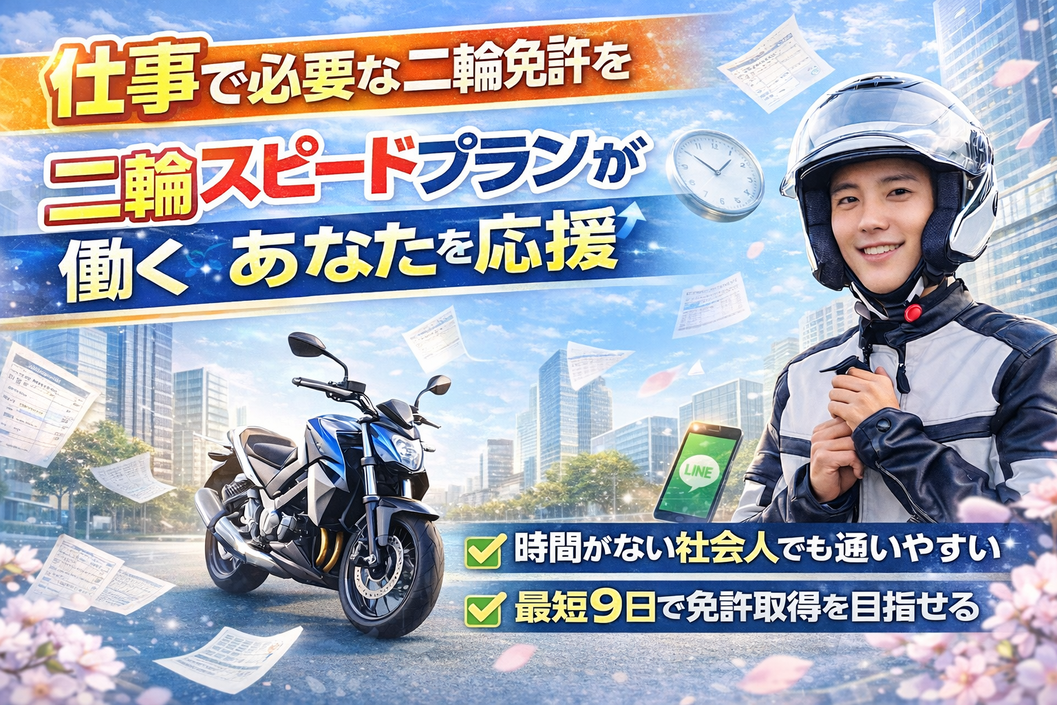 仕事で必要な二輪免許を最短で|二輪スピードプラン